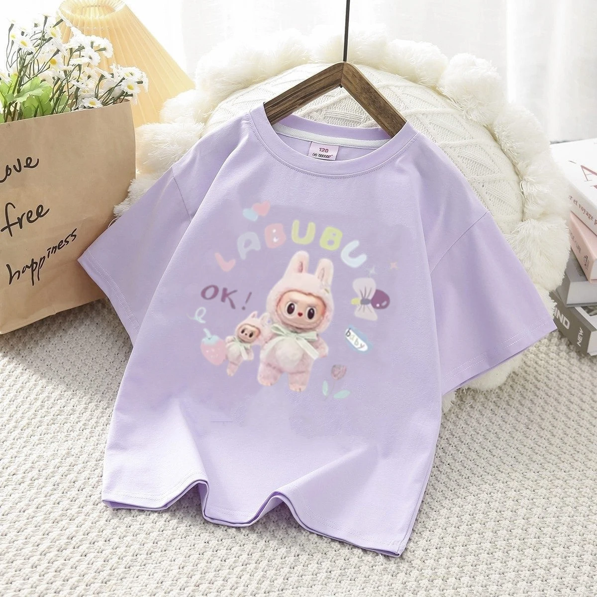 Cartoon Plush Anime Children's Printed T-shirt 2-12-year-old Boys and Girls Popular T-shirt Summer Fun Top Kids - Image 5