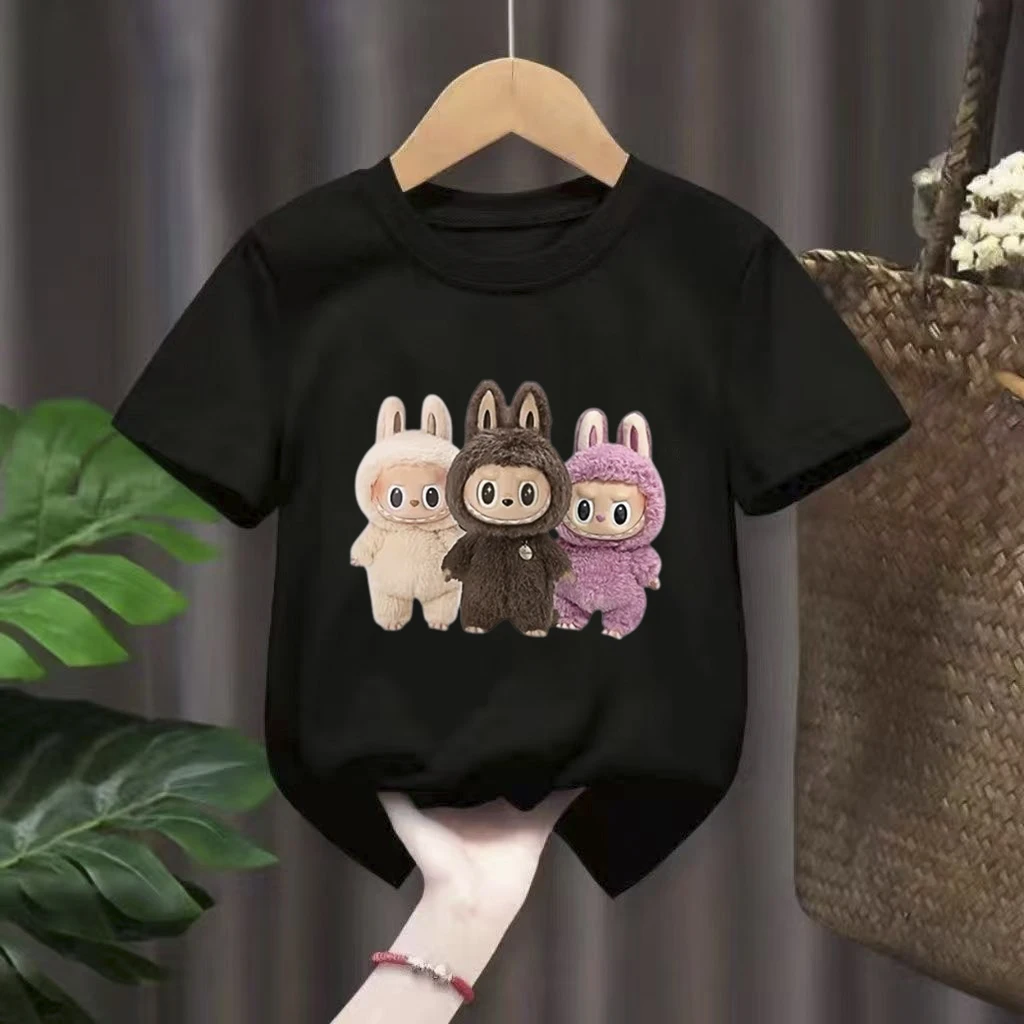Cartoon Plush Anime Children's Printed T-shirt 2-12-year-old Boys and Girls Popular T-shirt Summer Fun Top Kids - Image 10