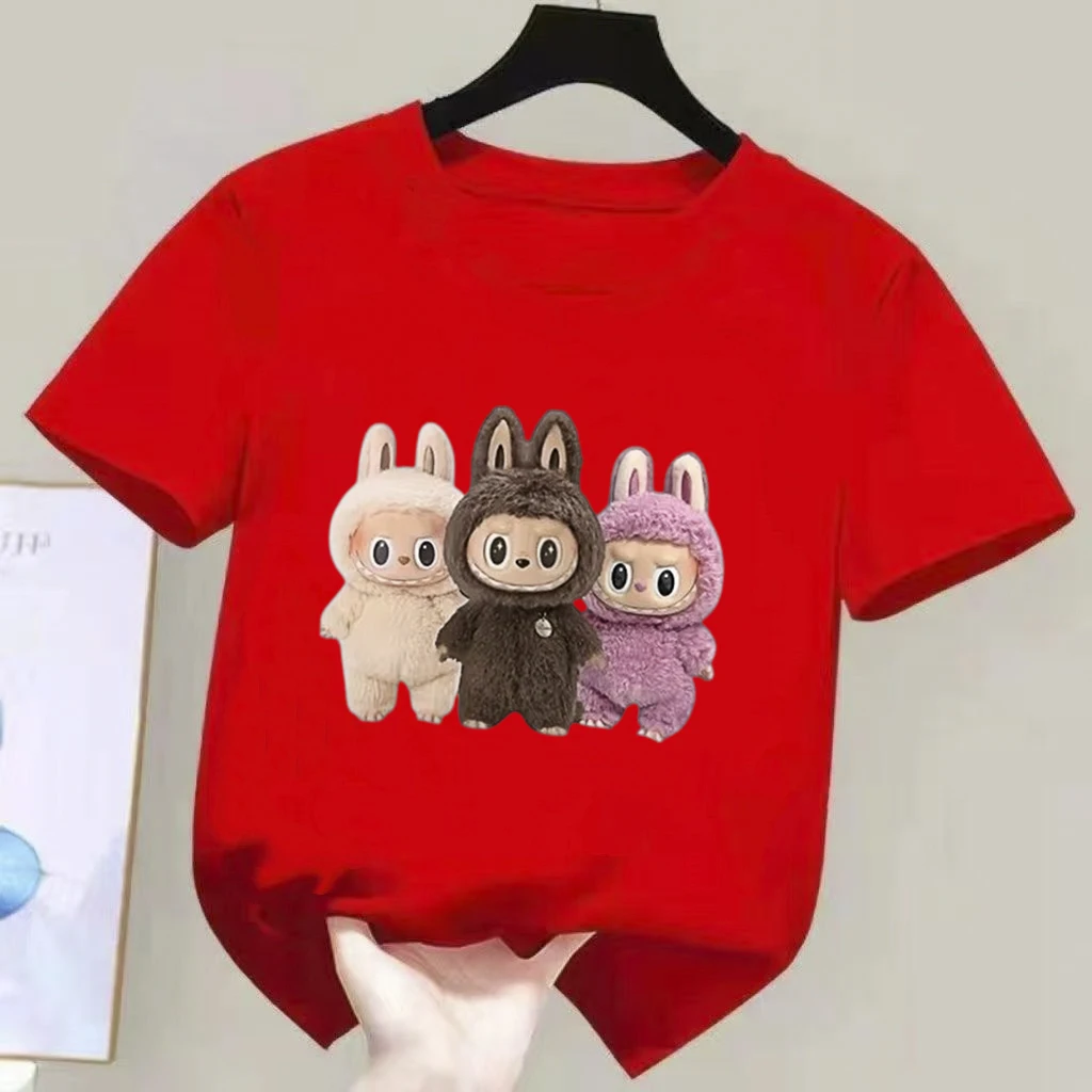 Cartoon Plush Anime Children's Printed T-shirt 2-12-year-old Boys and Girls Popular T-shirt Summer Fun Top Kids - Image 12