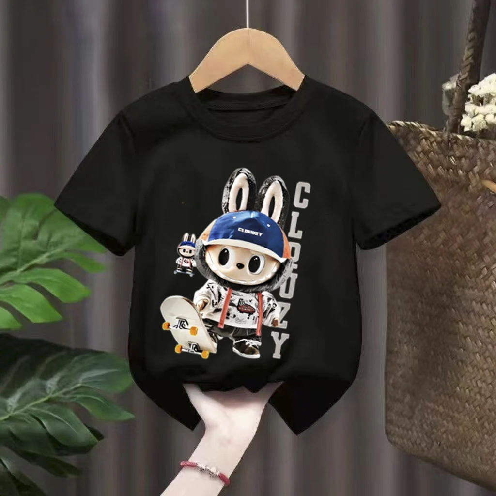 Cartoon Plush Anime Children's Printed T-shirt 2-12-year-old Boys and Girls Popular T-shirt Summer Fun Top Kids - Image 18