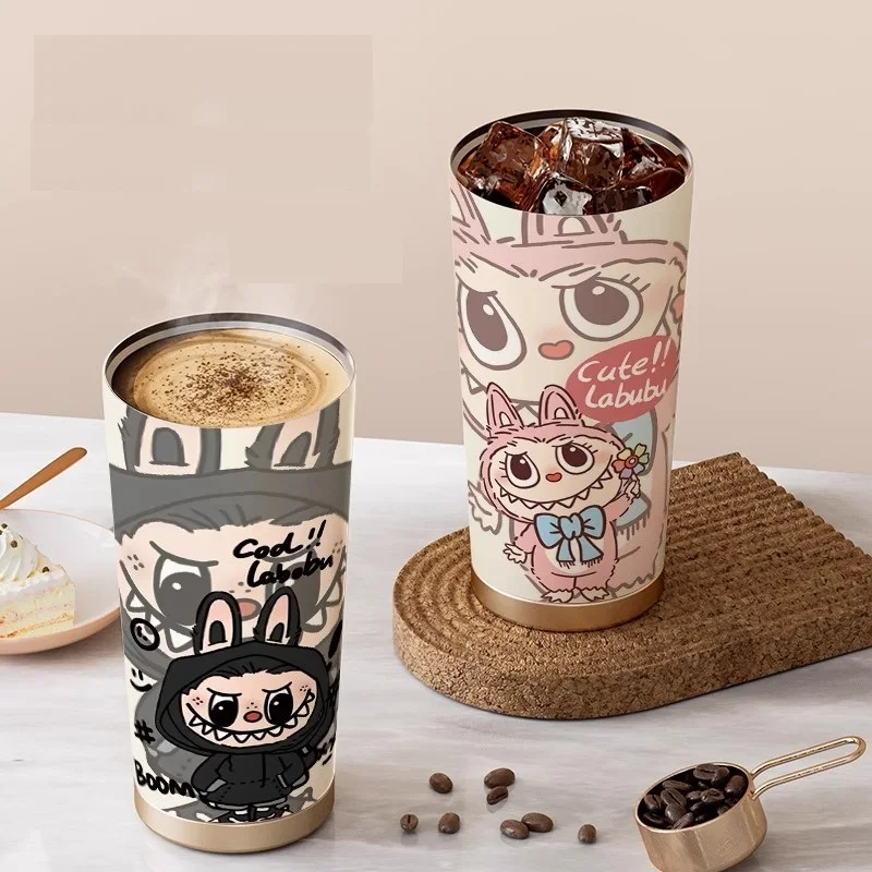 New 530ml 316stainless steel insulated cup with straw and lid coffee mug large capacity car cup - Image 4