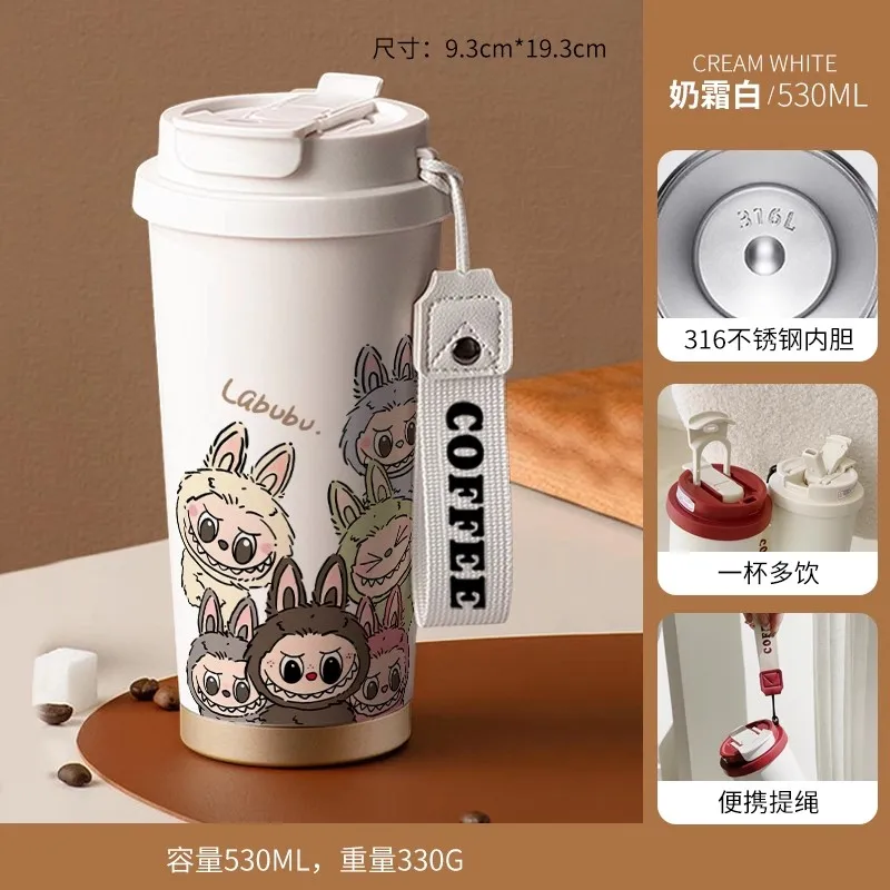 New 530ml 316stainless steel insulated cup with straw and lid coffee mug large capacity car cup - Image 10