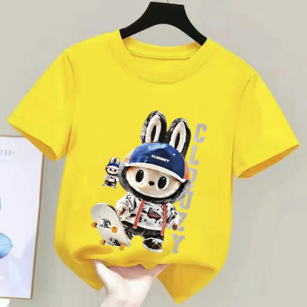 Cartoon Plush Anime Children's Printed T-shirt 2-12-year-old Boys and Girls Popular T-shirt Summer Fun Top Kids - Image 17