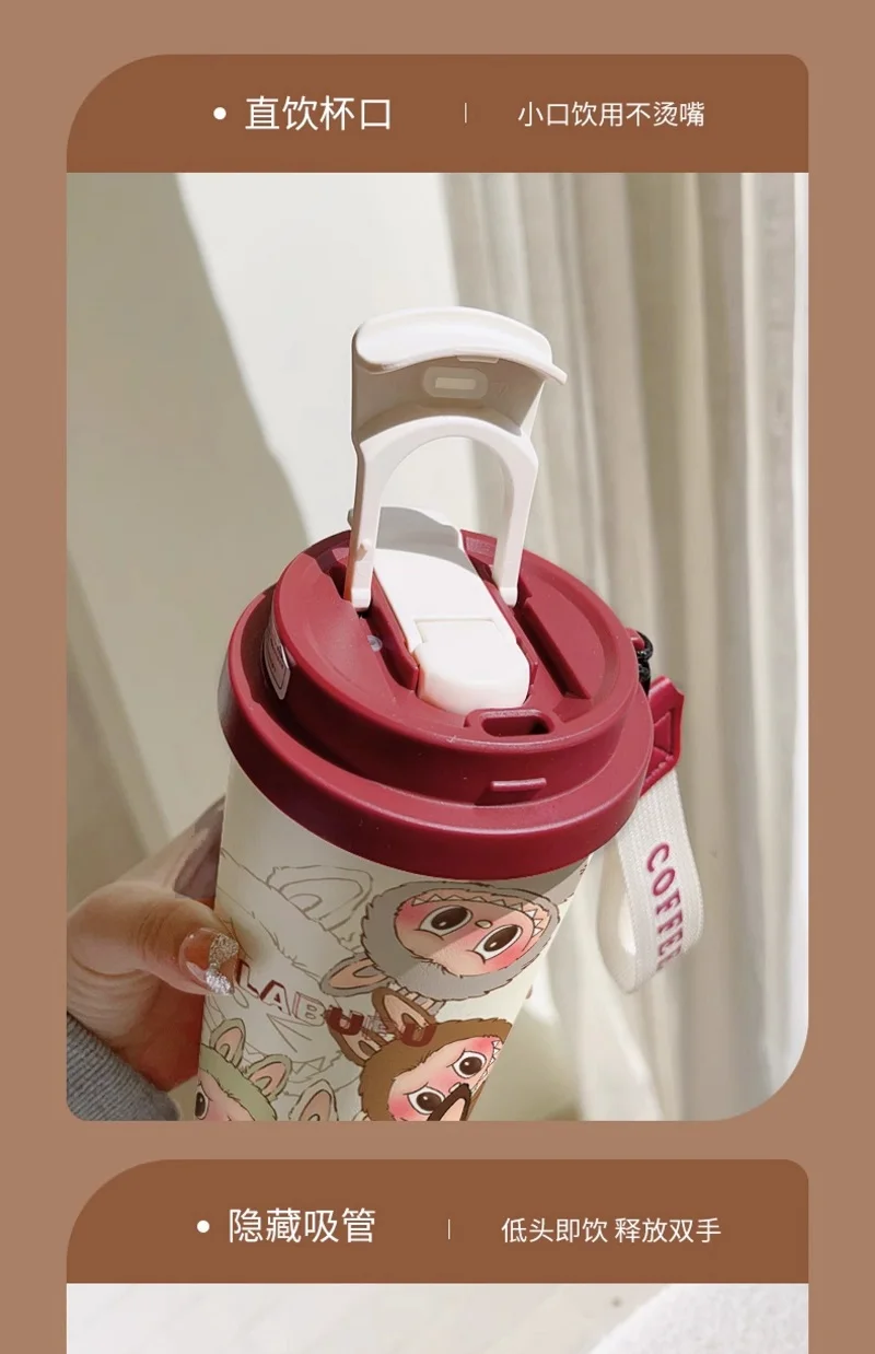 New 530ml 316stainless steel insulated cup with straw and lid coffee mug large capacity car cup - Image 18