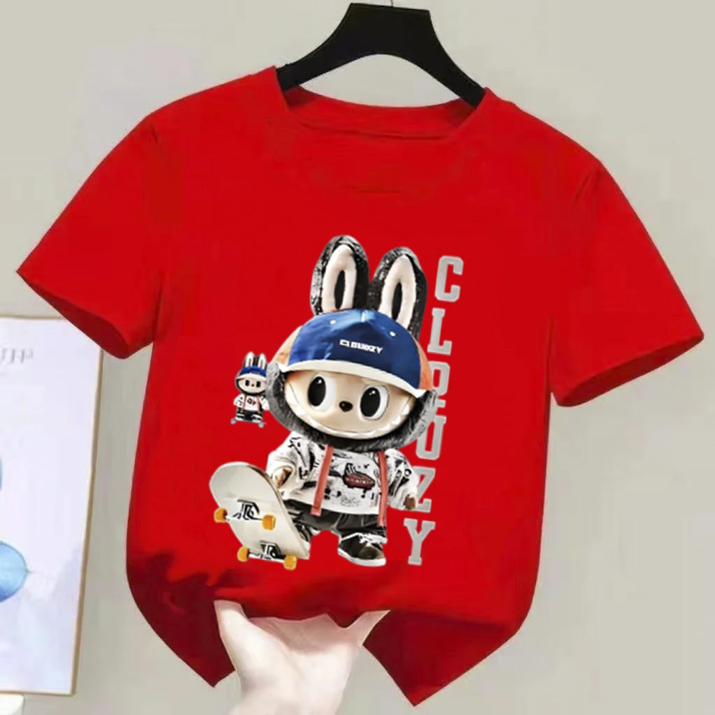 Cartoon Plush Anime Children's Printed T-shirt 2-12-year-old Boys and Girls Popular T-shirt Summer Fun Top Kids - Image 15