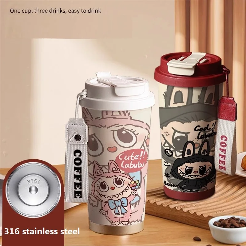 New 530ml 316stainless steel insulated cup with straw and lid coffee mug large capacity car cup