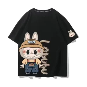S84584c5301c54ef4a971a3e5e9ce116dB.webp Labub Cartoon Peripheral T-shirt Short-sleeved Couple Men's and Women's Pure Cotton Versatile Casual Clothes Cute and Trendy Top