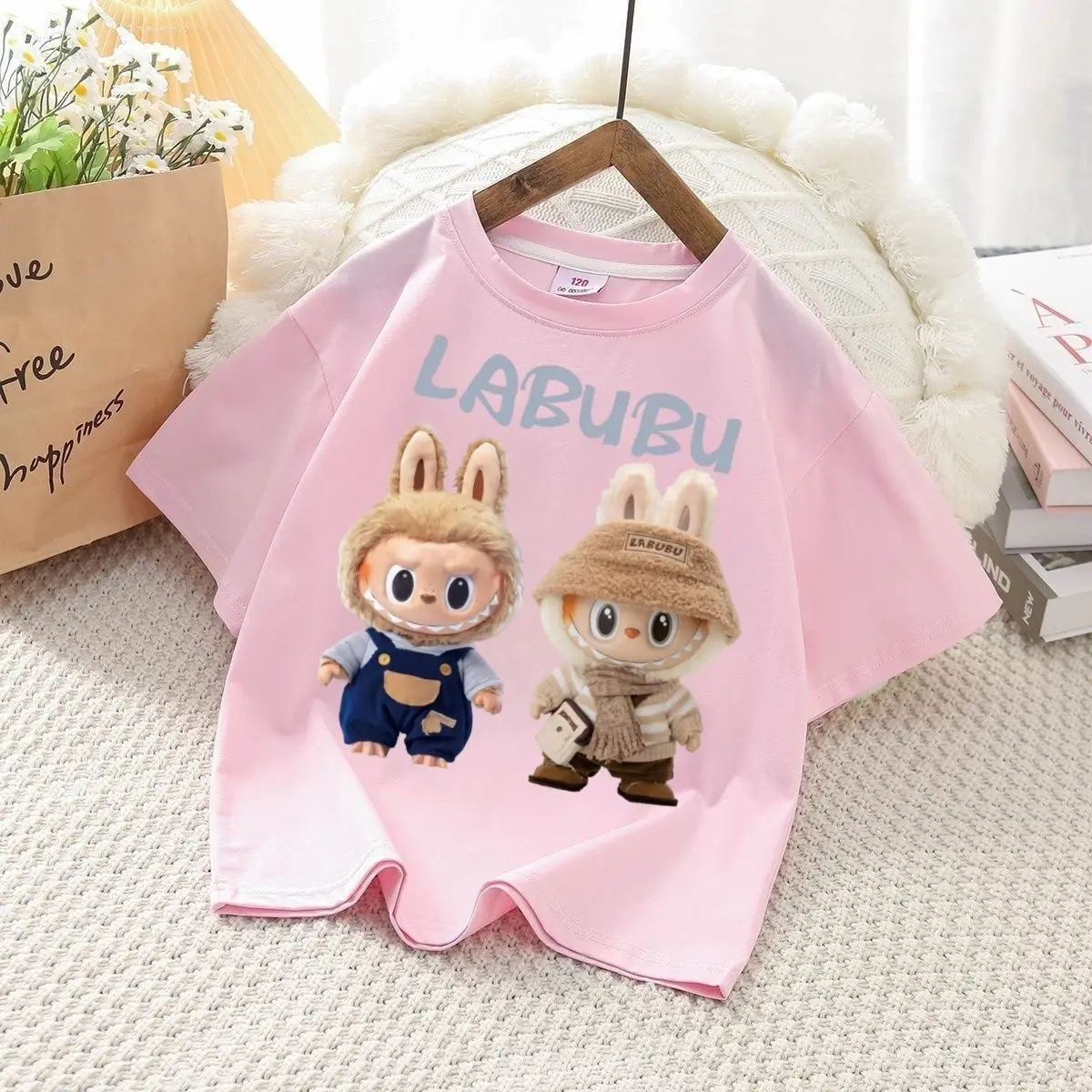Cartoon Plush Anime Children's Printed T-shirt 2-12-year-old Boys and Girls Popular T-shirt Summer Fun Top Kids - Image 9