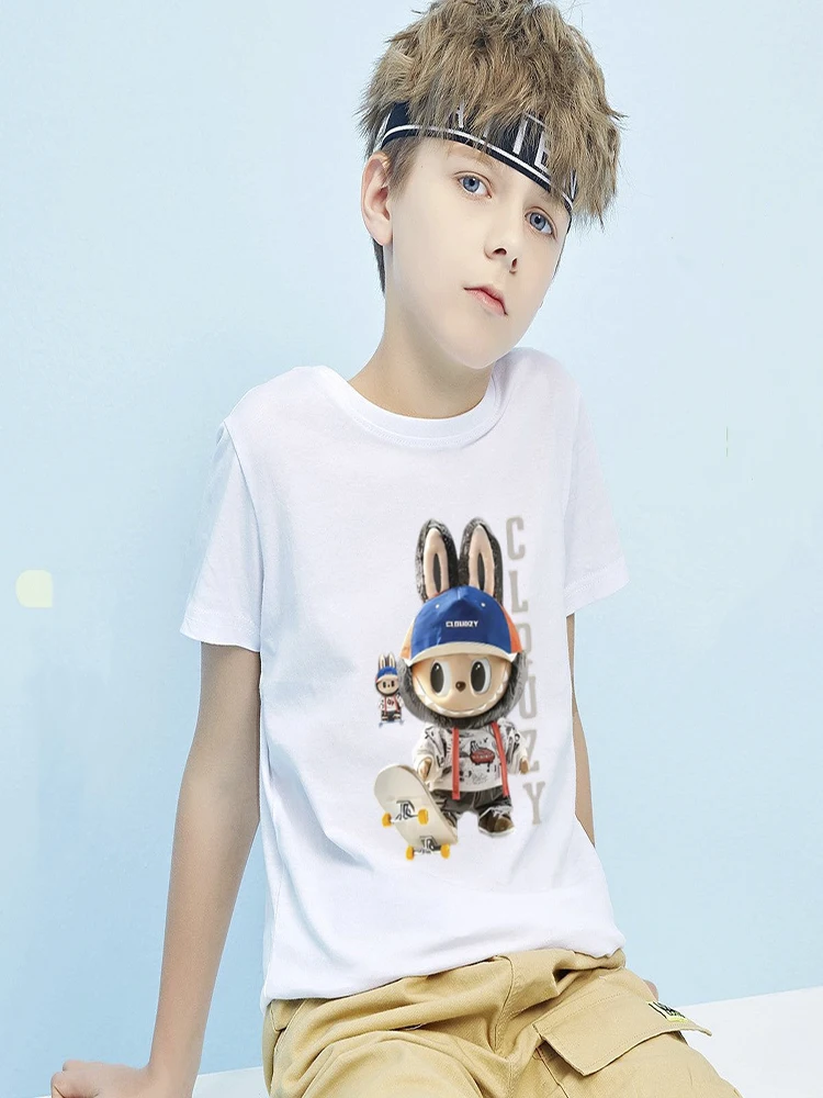 Cartoon Plush Anime Children's Printed T-shirt 2-12-year-old Boys and Girls Popular T-shirt Summer Fun Top Kids - Image 20