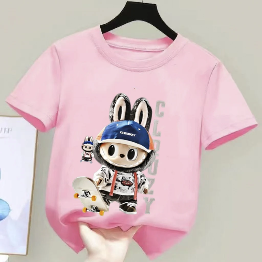 Cartoon Plush Anime Children's Printed T-shirt 2-12-year-old Boys and Girls Popular T-shirt Summer Fun Top Kids - Image 3