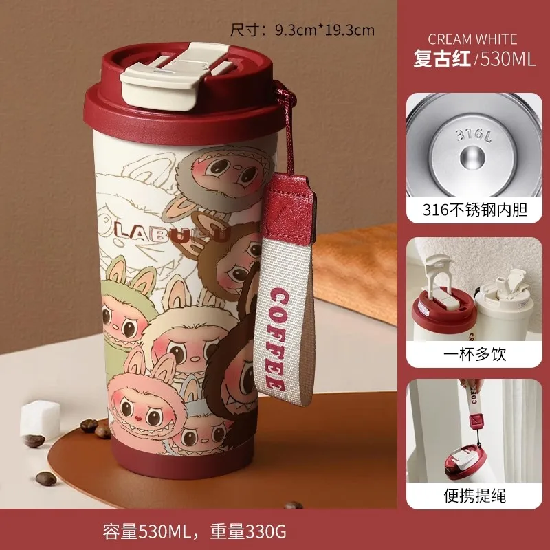 New 530ml 316stainless steel insulated cup with straw and lid coffee mug large capacity car cup - Image 15