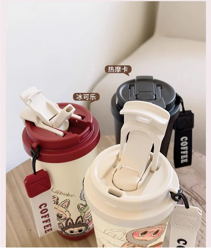New 530ml 316stainless steel insulated cup with straw and lid coffee mug large capacity car cup - Image 23