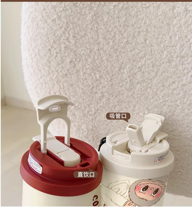 New 530ml 316stainless steel insulated cup with straw and lid coffee mug large capacity car cup - Image 17