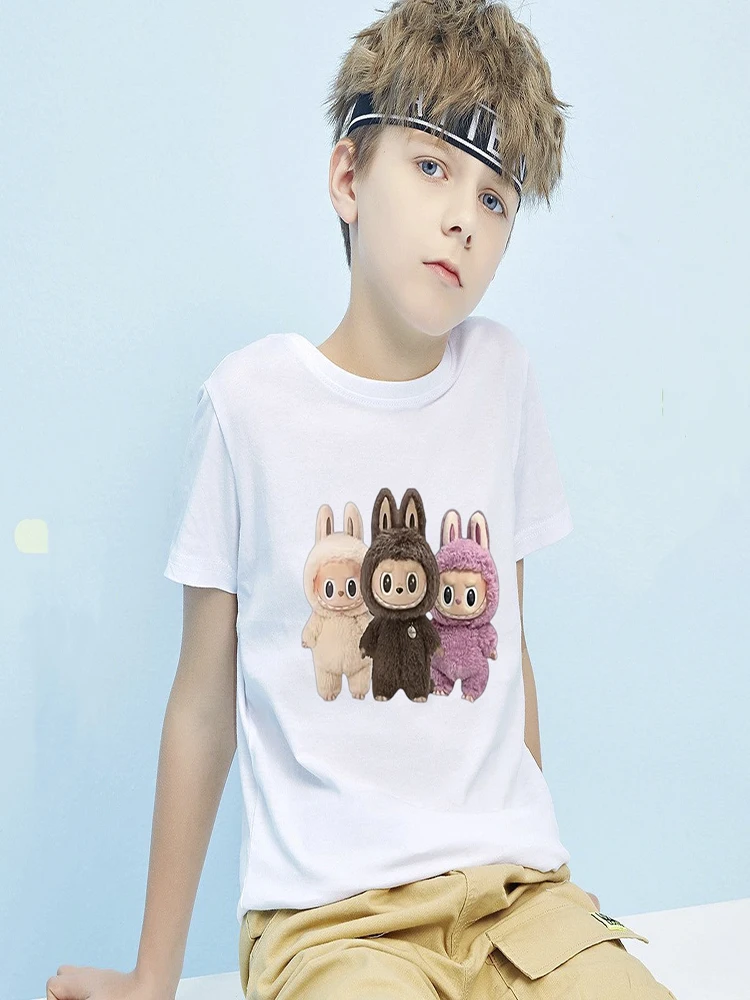 Cartoon Plush Anime Children's Printed T-shirt 2-12-year-old Boys and Girls Popular T-shirt Summer Fun Top Kids - Image 19