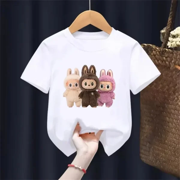 Cartoon Plush Anime Children's Printed T-shirt 2-12-year-old Boys and Girls Popular T-shirt Summer Fun Top Kids