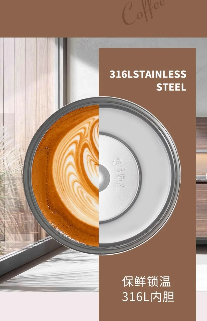 New 530ml 316stainless steel insulated cup with straw and lid coffee mug large capacity car cup - Image 22