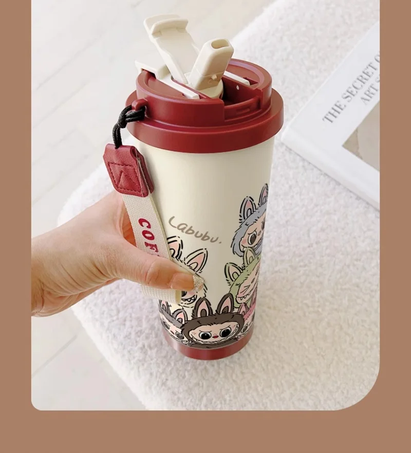 New 530ml 316stainless steel insulated cup with straw and lid coffee mug large capacity car cup - Image 19