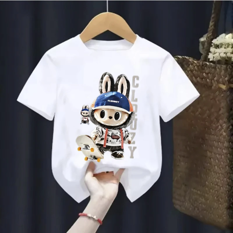 Cartoon Plush Anime Children's Printed T-shirt 2-12-year-old Boys and Girls Popular T-shirt Summer Fun Top Kids - Image 2